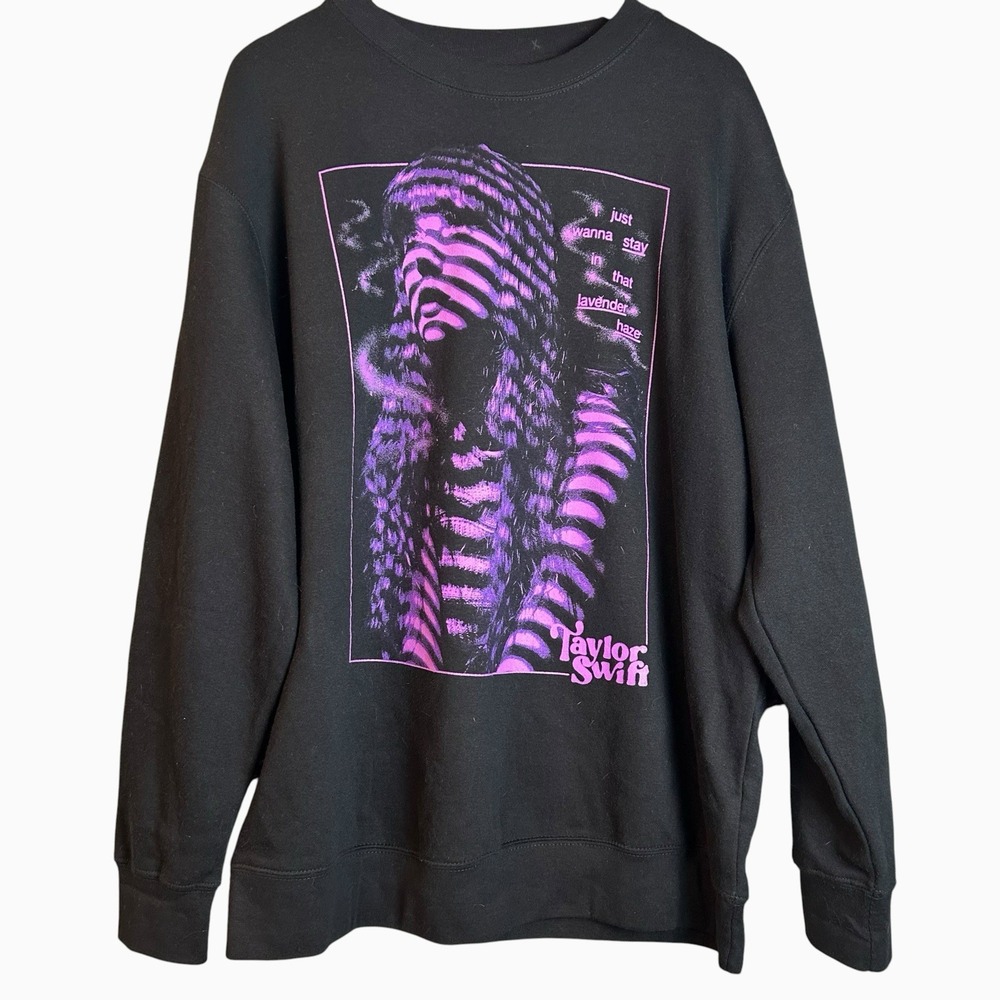 Taylor Swift The Eras Tour Lavender Haze Black Sweatshirt XL Official Merch